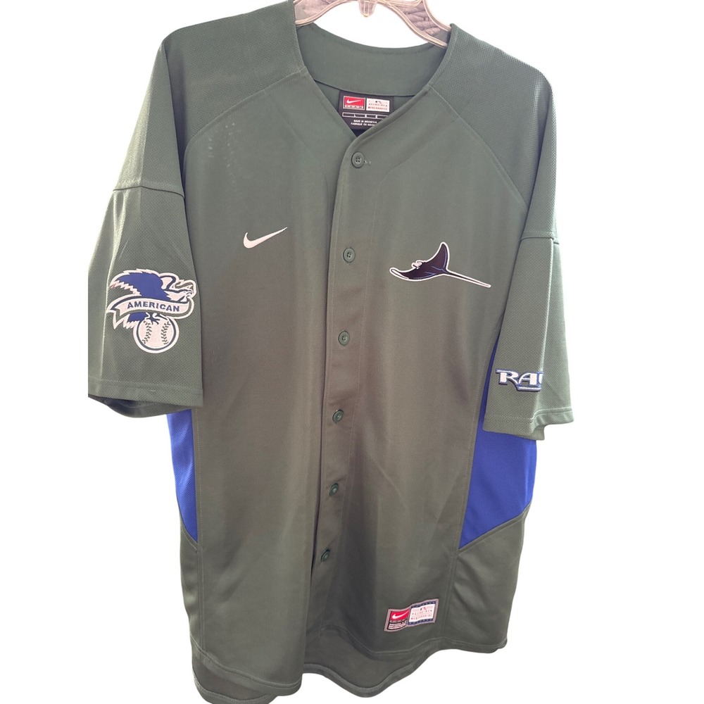 Nike Team Jersey MLB Tampa Bay Rays Green American League East Vintage L